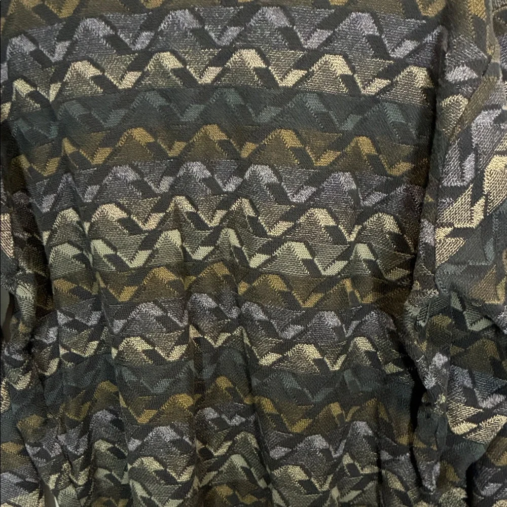 Oscar de la Renta Textured Crewneck Sweater Black Multi Tone L Vintage